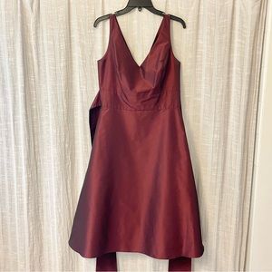 Ann Taylor Burgundy V-Neck A-Line Dress 8